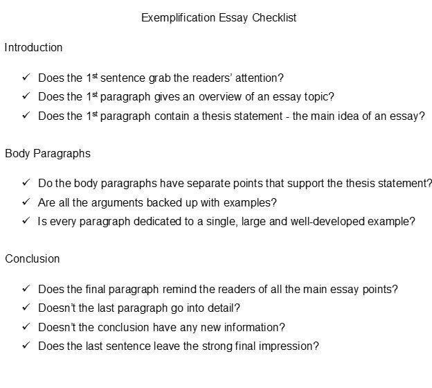 How to write an exemplification essay examples