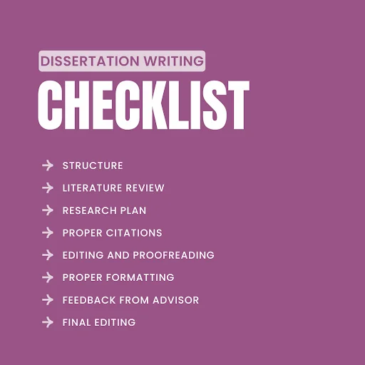 checklist for dissertations